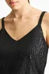 Gini London Black Sequin V Neck Cami Top - M/L Image 3