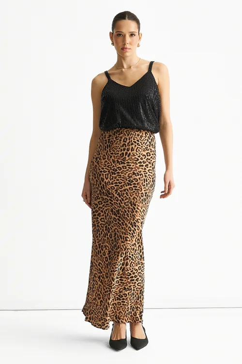 Gini London Black Sequin V Neck Cami Top - M/L Image 1