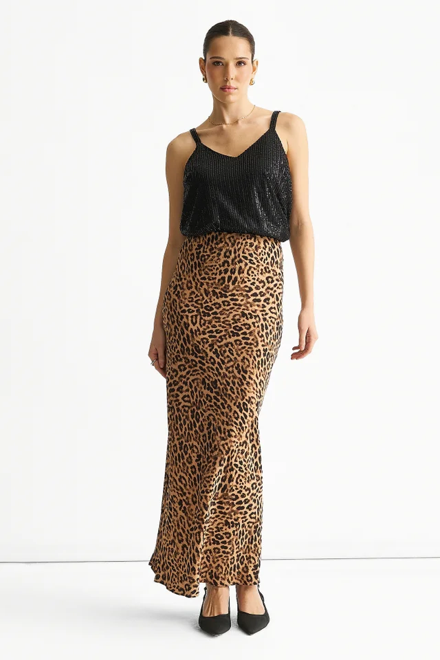 Gini London Black Sequin V Neck Cami Top