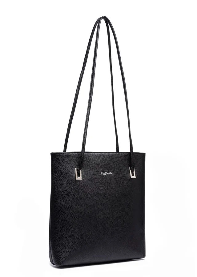 Raffaella Black Slim Tote Shoulder Bag