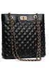 Raffaella Black Quilted Tote Shoulder Bag - One Size Image 1