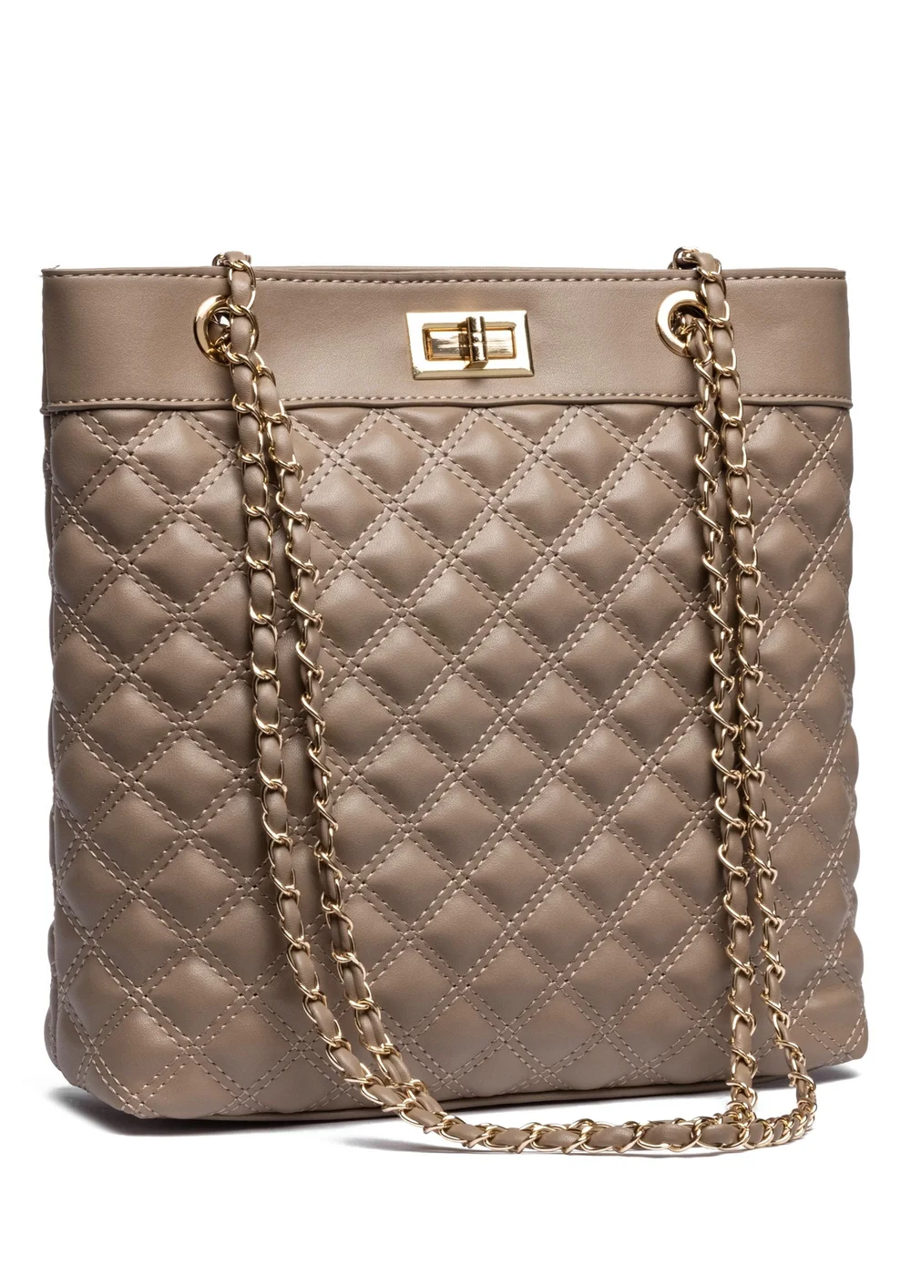 Raffaella Taupe Quilted Tote Shoulder Bag - One Size Image 1