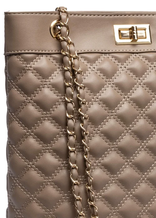 Raffaella Taupe Quilted Tote Shoulder Bag - One Size Image 2