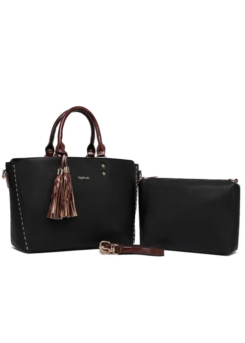 Raffaella Black Twin Handle Handbag - One Size Image 1