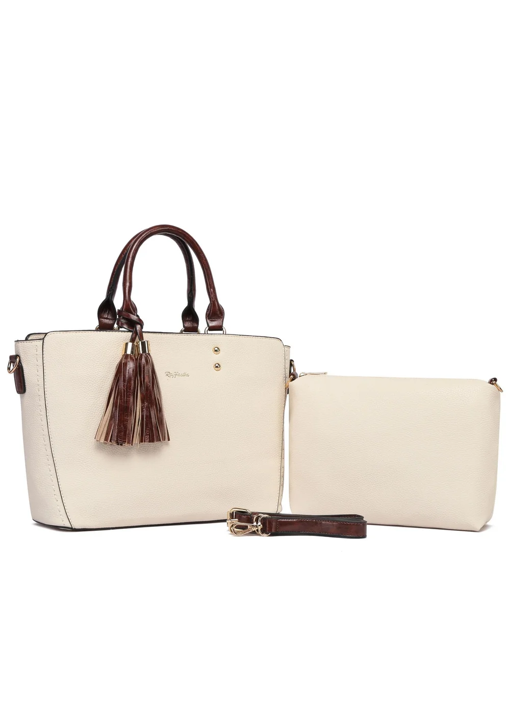 Raffaella Cream Twin Handle Handbag - One Size Image 1