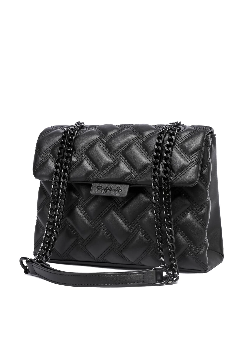 Raffaella Black Quilted Chain Shoulder Bag - One Size Image 1