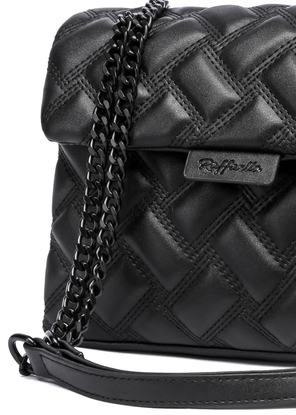 Raffaella Black Quilted Chain Shoulder Bag - One Size Image 2