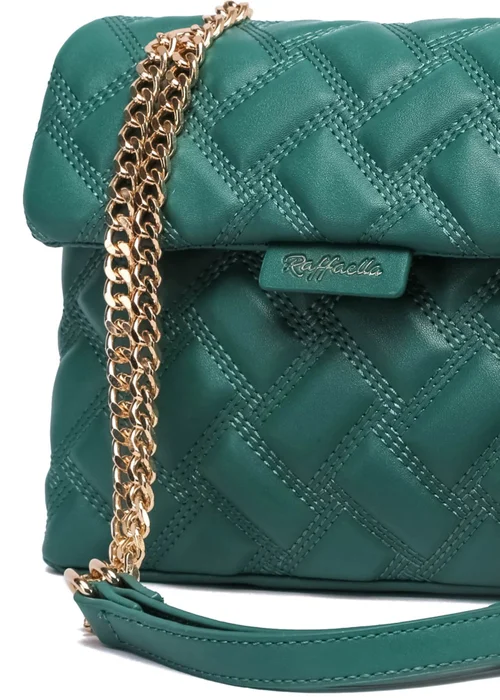 Raffaella Green Quilted Chain Shoulder Bag - One Size Image 2