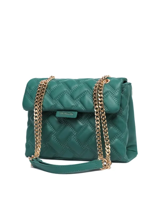 Raffaella Green Quilted Chain Shoulder Bag - One Size Image 1
