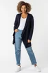 Roman Navy Curve Waterfall Front Jersey Cardigan - Size 16 Image 2