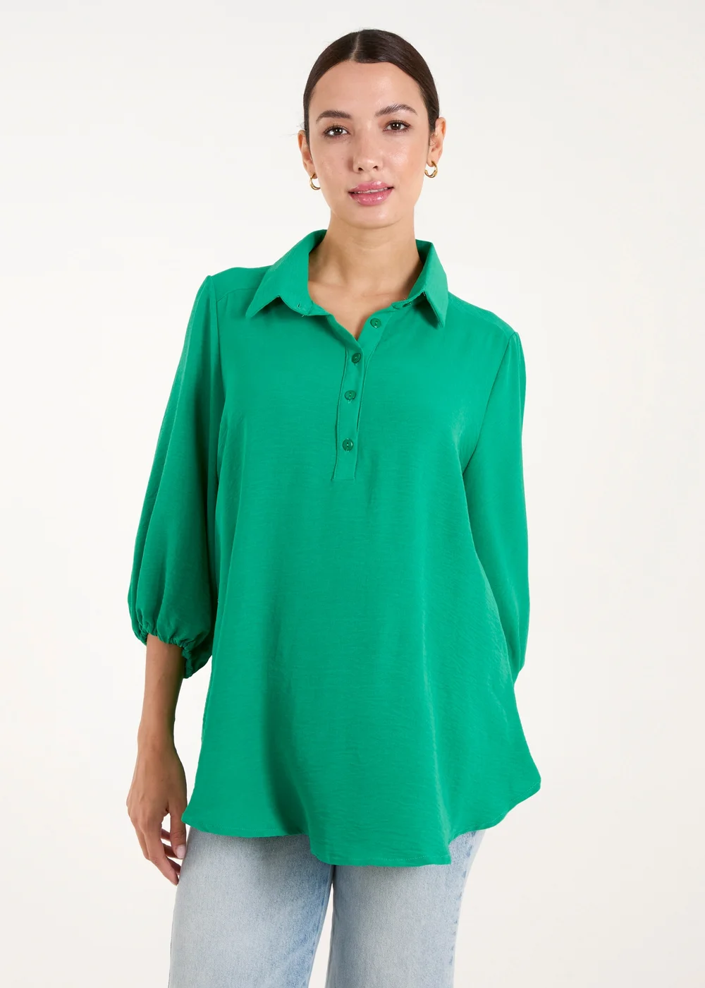 Blue Vanilla Green Front Button Shirt - Small/Medium Image 1