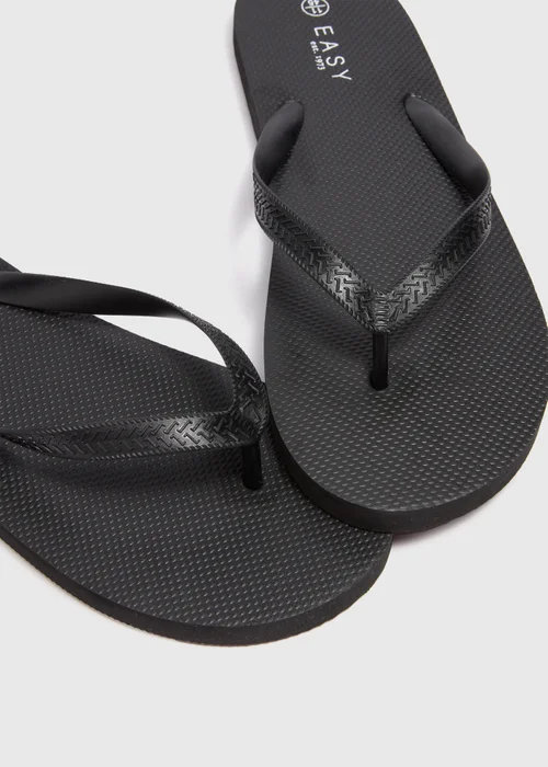 Black Flip Flops - Size 6 Image 2