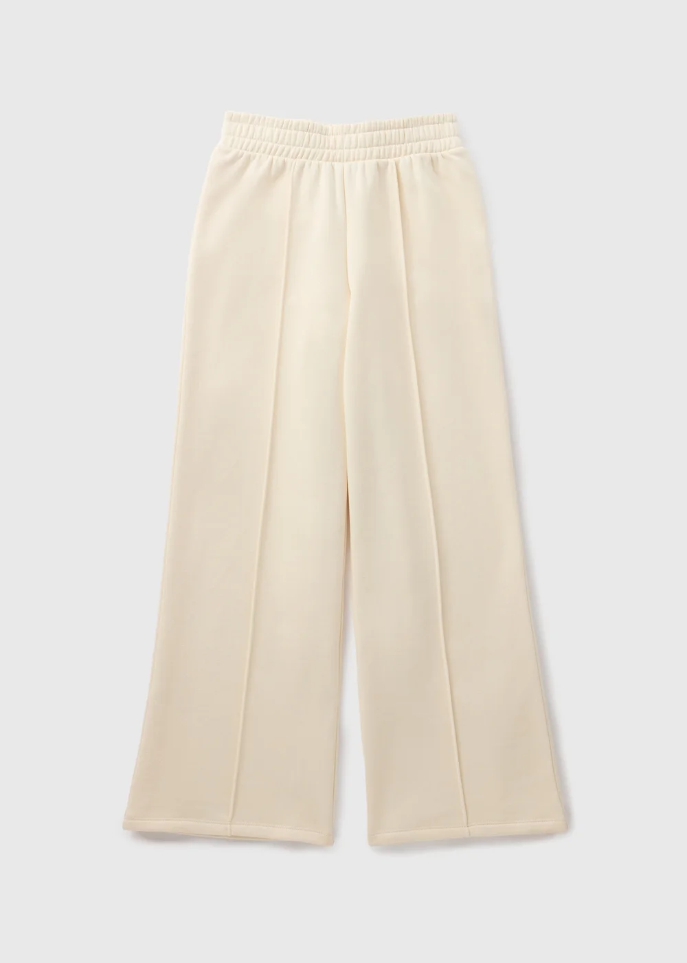 Girls Cream Wide Leg Jogging Bottoms (7-15yrs) - Age 7 Years Image 1