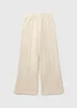 Girls Cream Wide Leg Jogging Bottoms (7-15yrs) - Age 7 Years Image 1