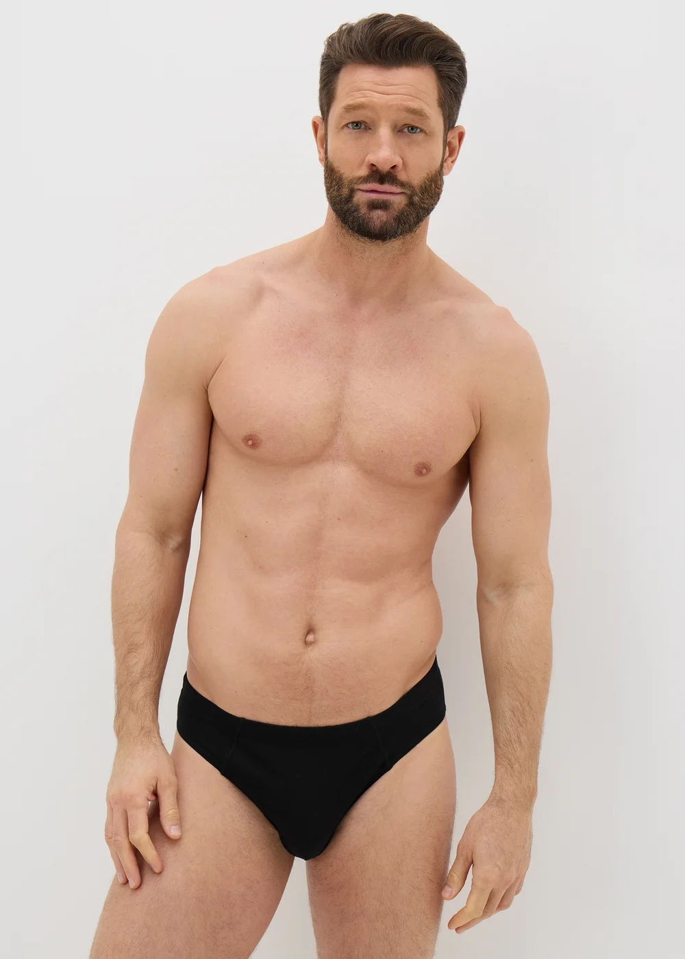 5 Pack Black Slip Briefs - Small Image 2