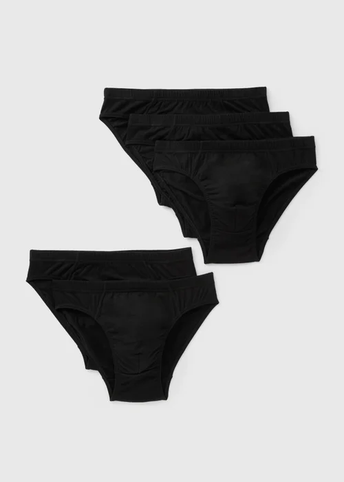 5 Pack Black Slip Briefs - Small Image 1