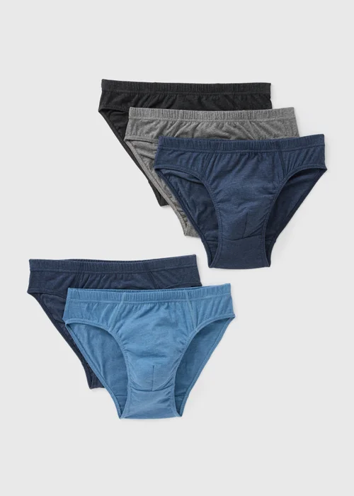 5 Pack Blue Briefs - Small Image 1