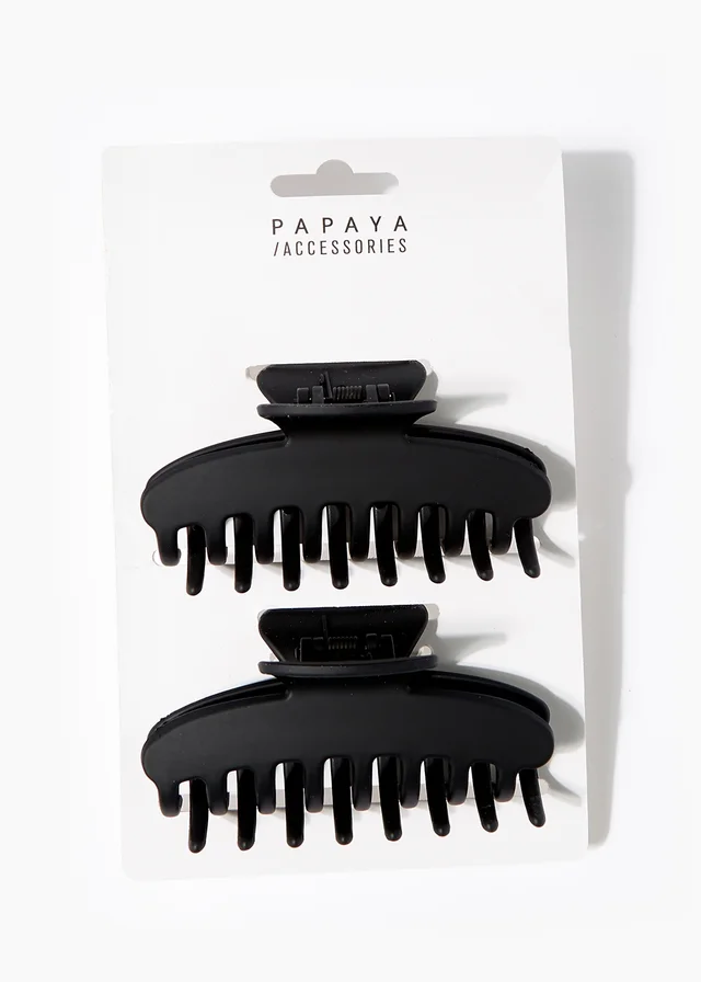 2 Pack Black Extra Large Hair Clamps