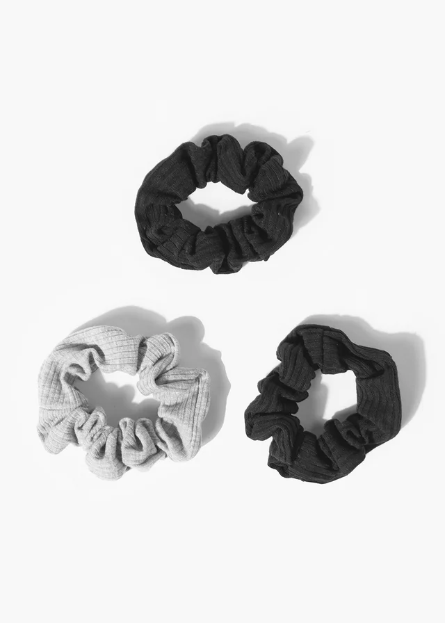 3 Pack Black Jersey Scrunchies