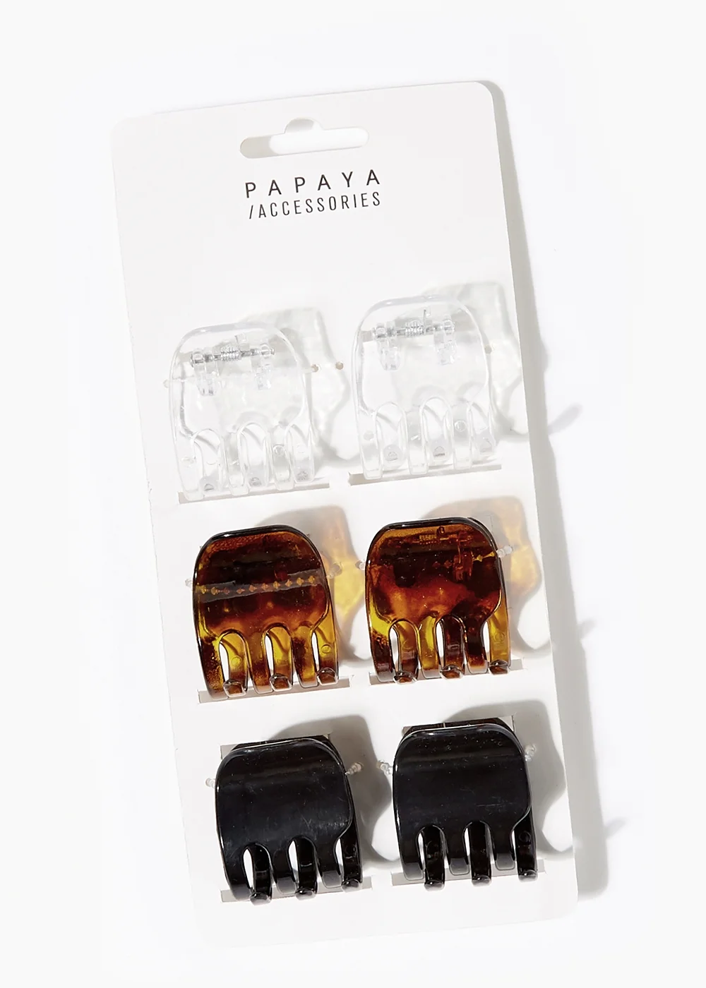 6 Pack Multicolour Hair Clamps - One Size Image 1