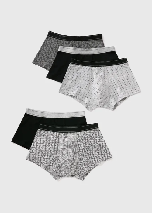 5 Pack Black Mono Hipsters - Extra small Image 1