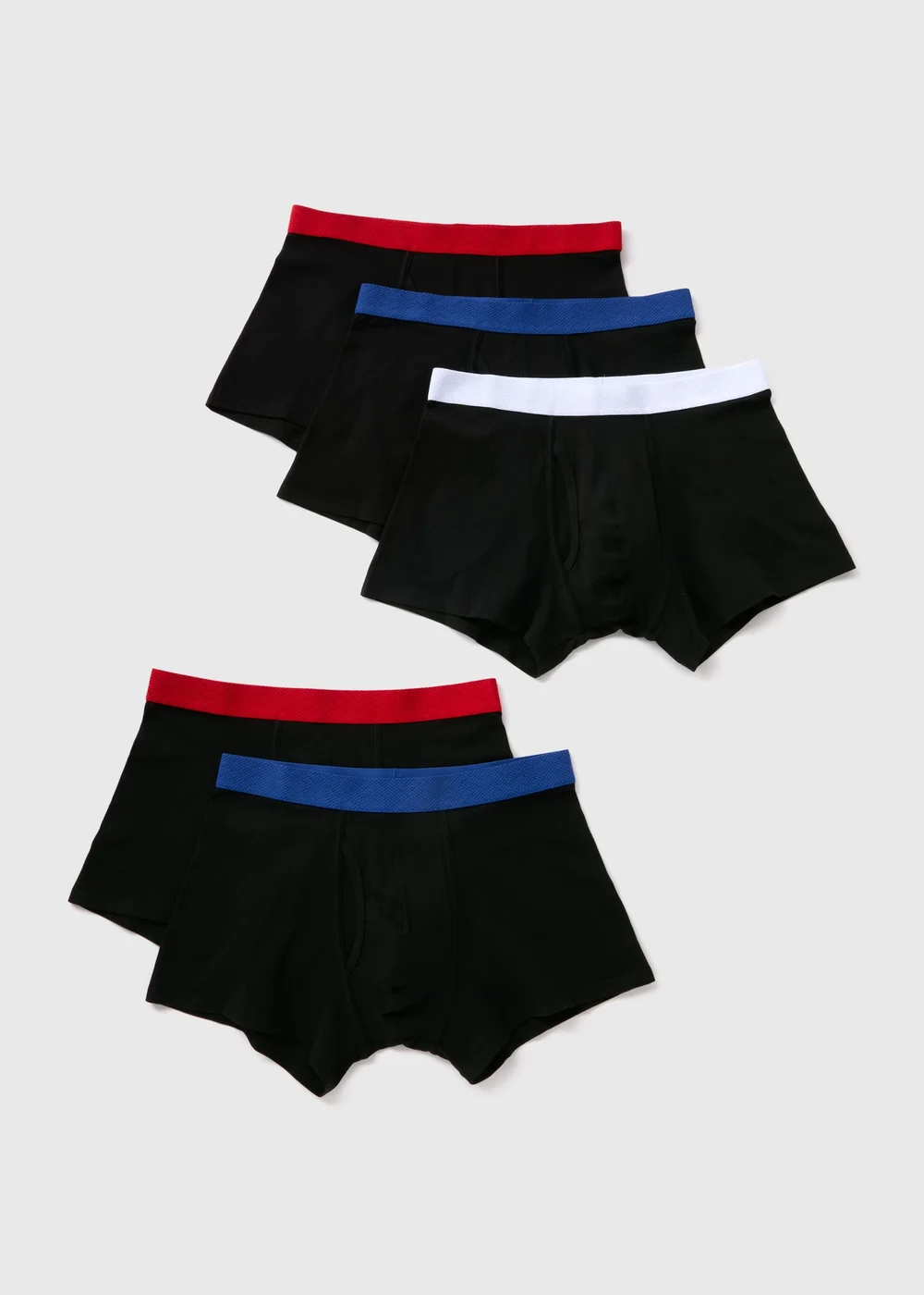 5 Pack Black Coloured Waistband Keyhole Boxers - Extra small Image 1