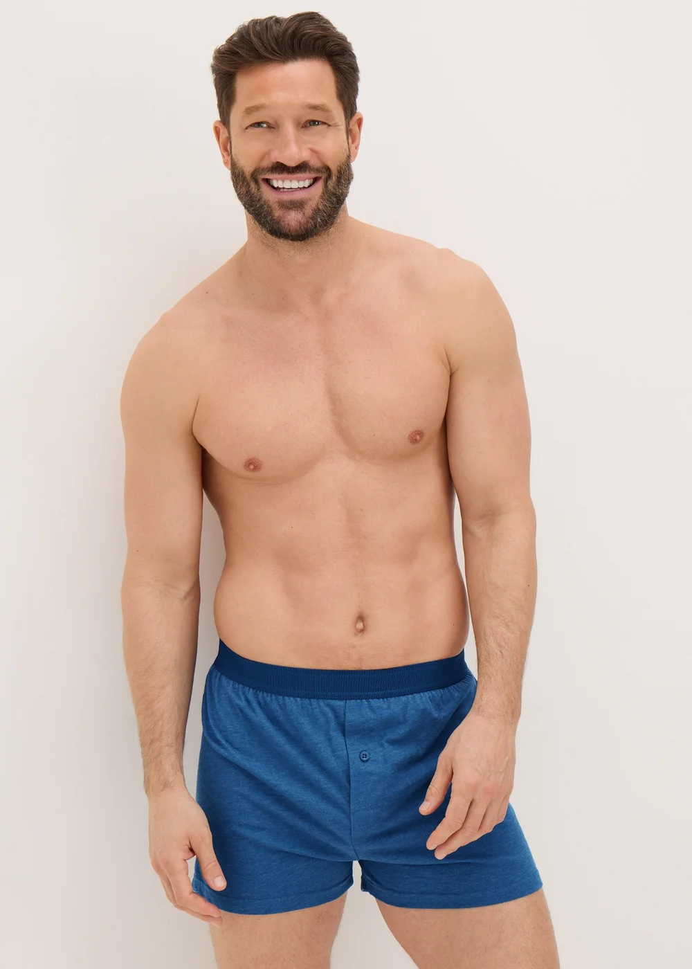 5 Pack Blue Loose Fit Boxers - Small Image 2