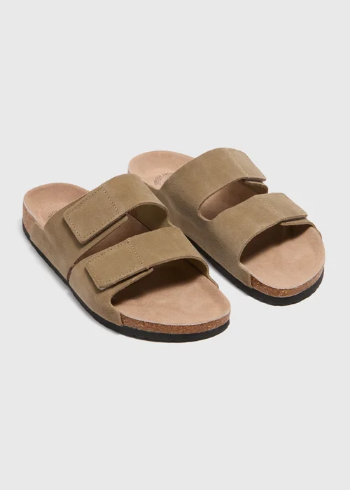 Stone Suede Sliders - Size 6 Image 1