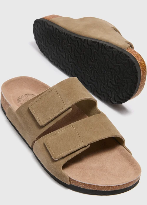 Stone Suede Sliders - Size 6 Image 2