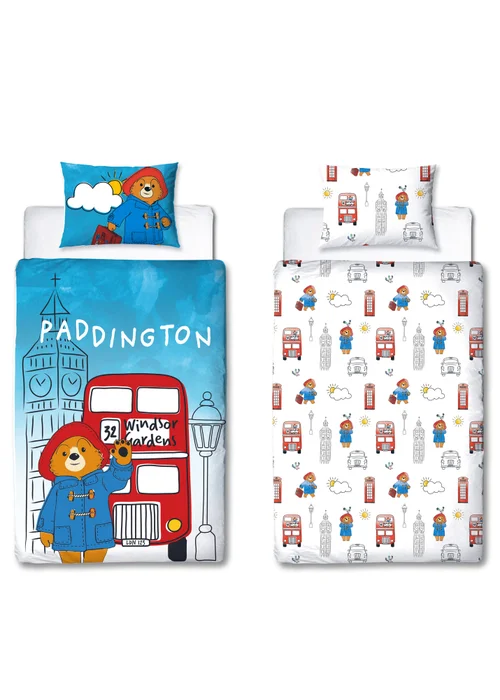Paddington Bus Station Reversible Polycotton Duvet Set - Single Image 4