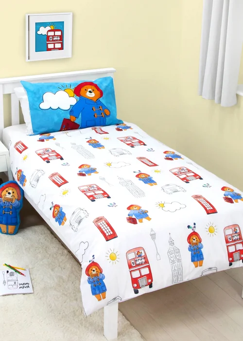 Paddington Bus Station Reversible Polycotton Duvet Set - Single Image 2