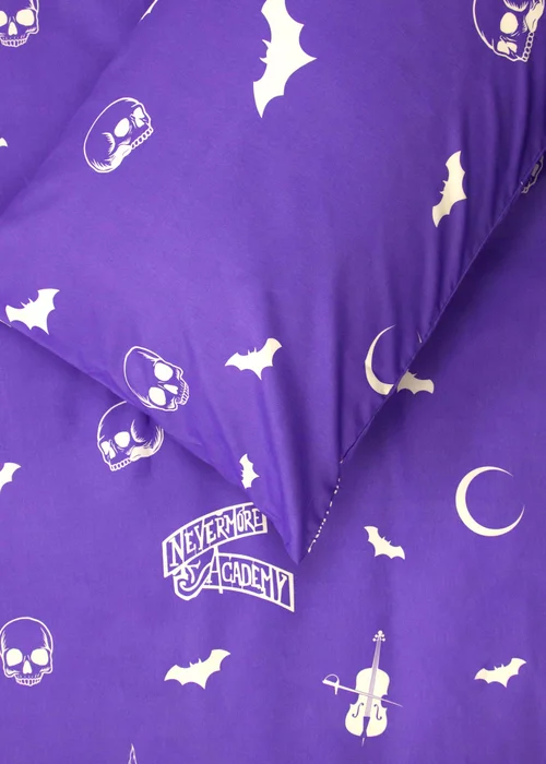 Wednesday Reversible Brushed Microfiber Duvet Cover Set - Single Image 4