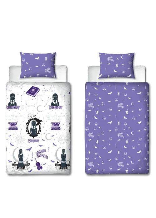 Wednesday Reversible Brushed Microfiber Duvet Cover Set - Single Image 5