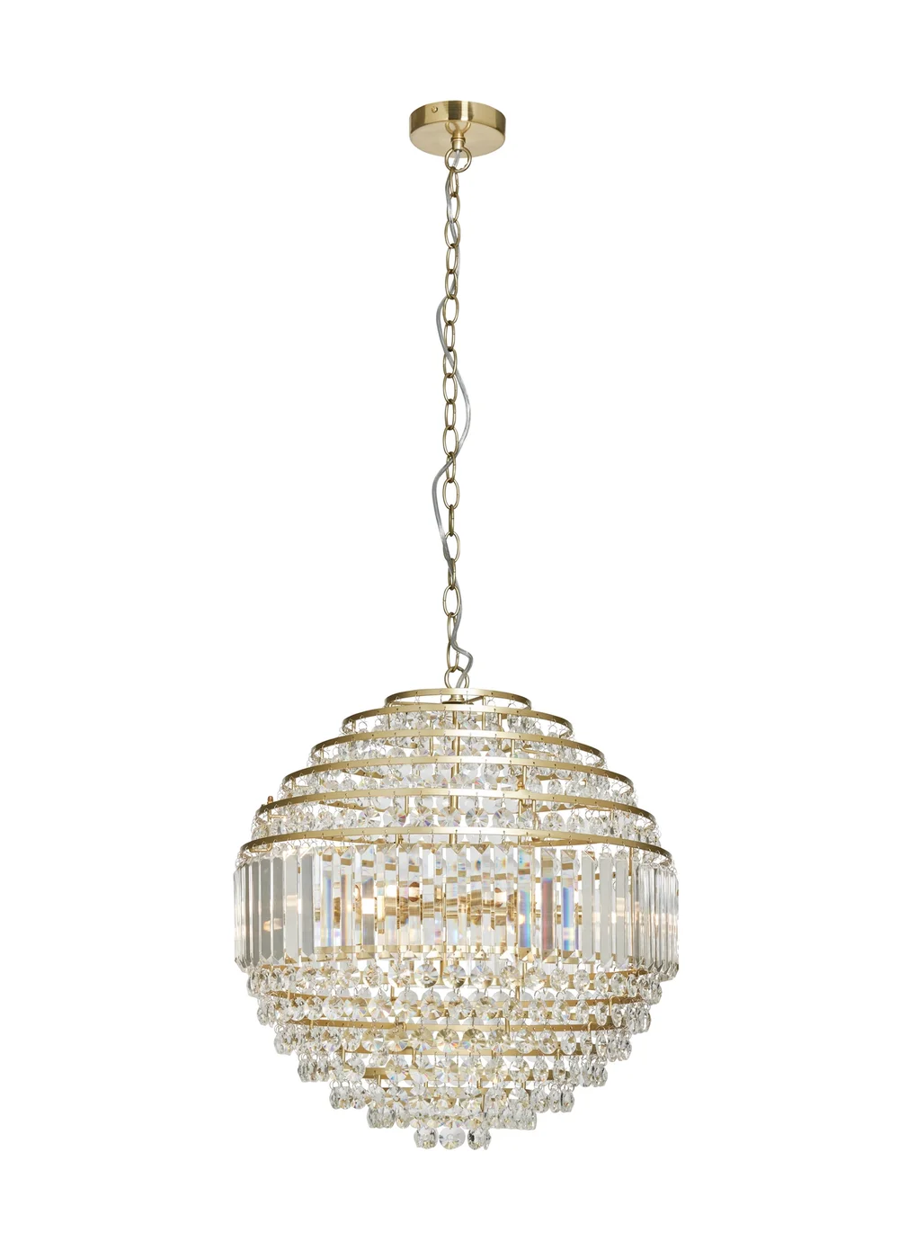 BHS Antique Brass Paladina Large Ball Ceiling Pendant (70-160cm x 50cm) - One Size Image 2