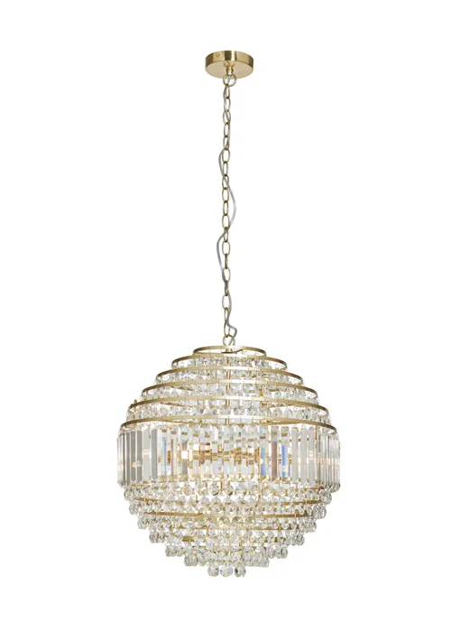 BHS Antique Brass Paladina Large Ball Ceiling Pendant (70-160cm x 50cm) - One Size Image 2