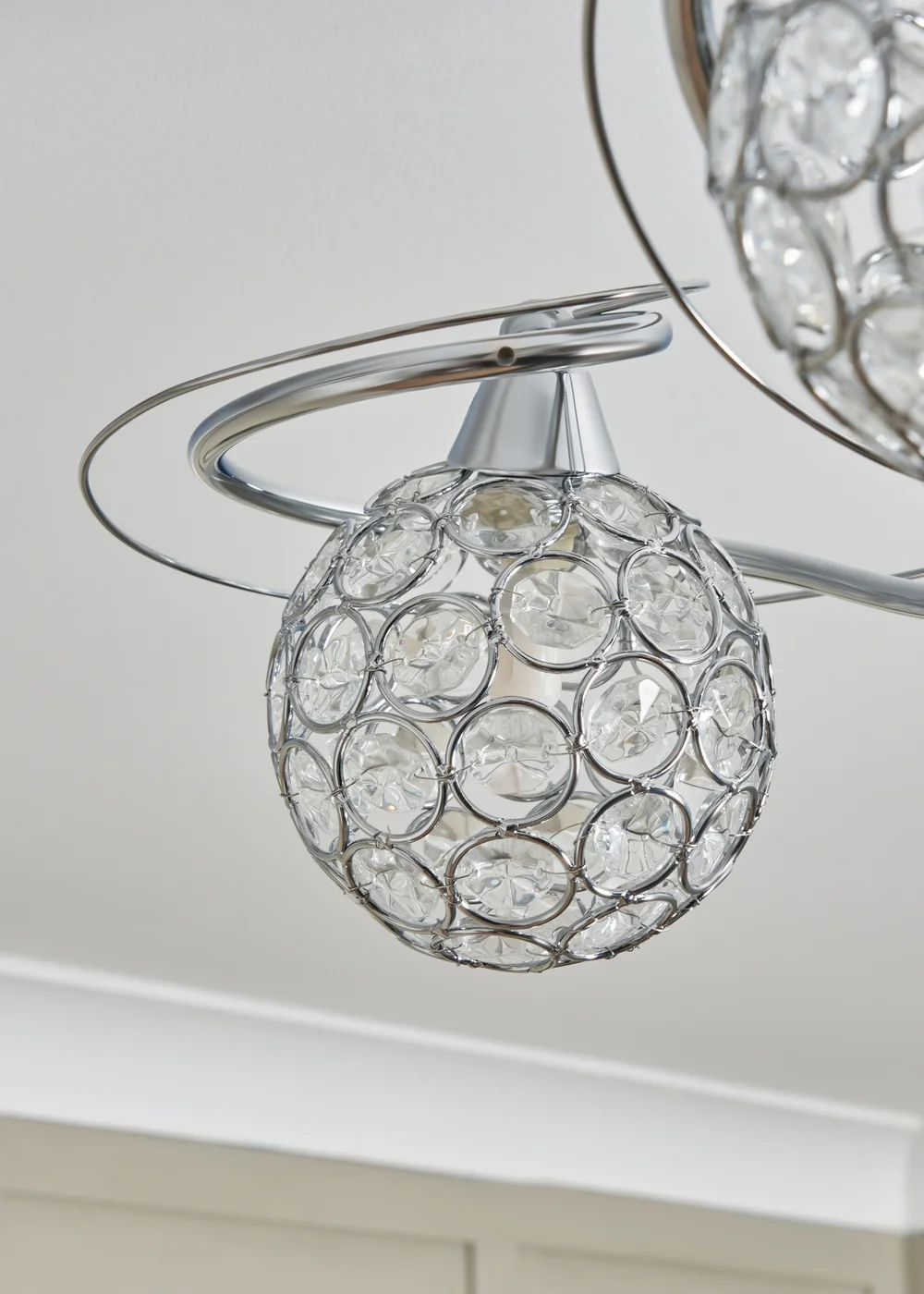 BHS Chrome Orianna Flush 3 Light (22cm x 43cm) - One Size Image 2