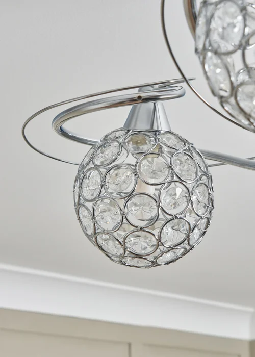 BHS Chrome Orianna Flush 3 Light (22cm x 43cm) - One Size Image 2