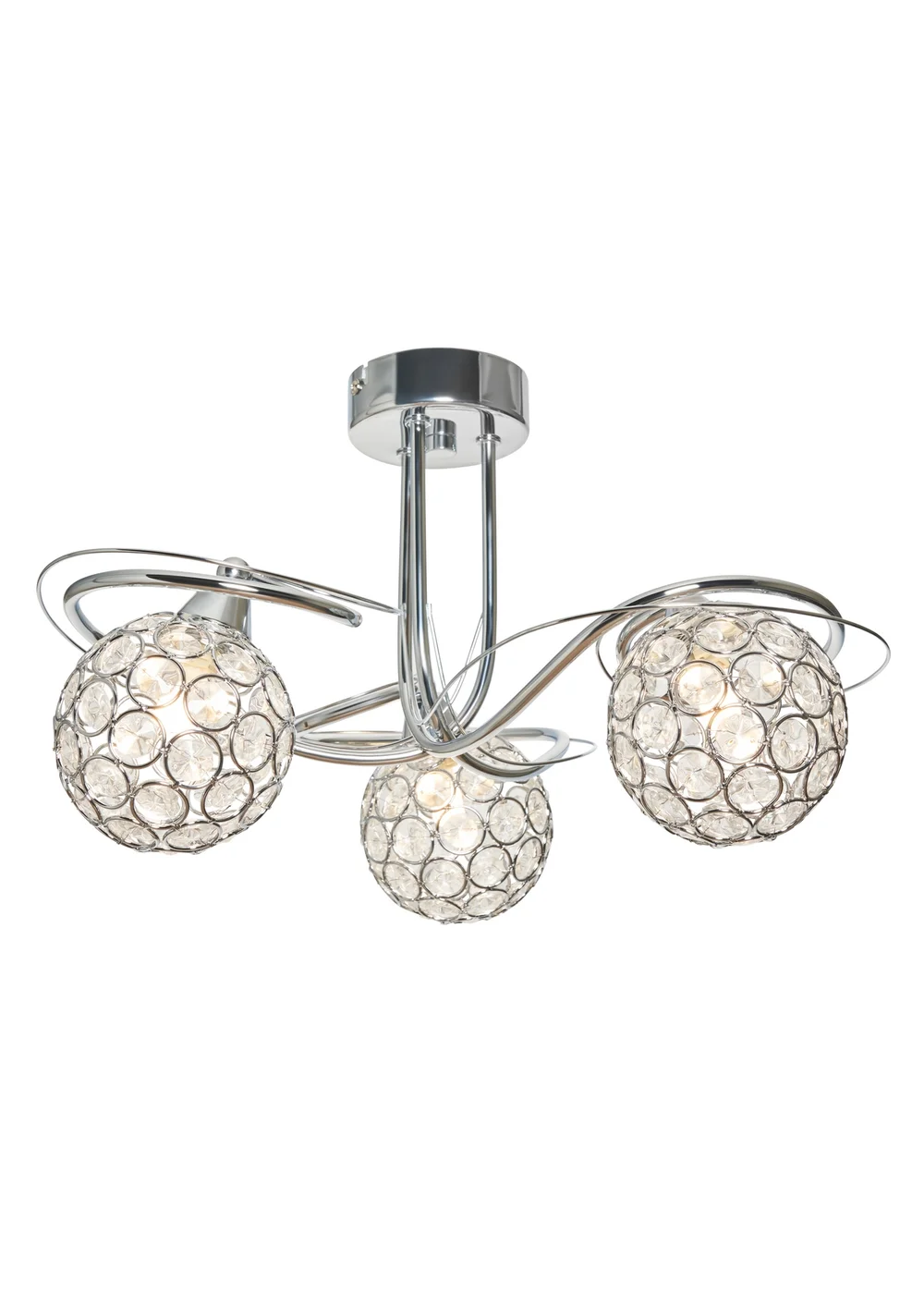 BHS Chrome Orianna Flush 3 Light (22cm x 43cm) - One Size Image 3