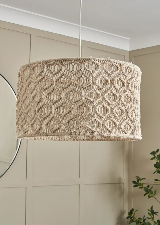 BHS Ivory Large Macrame Easyfit Shade (26cm x 47cm)