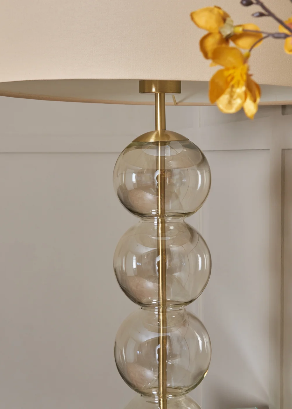 BHS Antique Brass Metro Ball Stacked Table Lamp Champagne (71cm x 40cm) - One Size Image 3