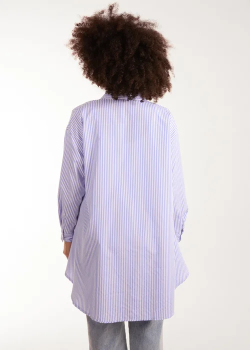 Blue Vanilla Blue Oversized Stripe Shirt - One Size Image 2