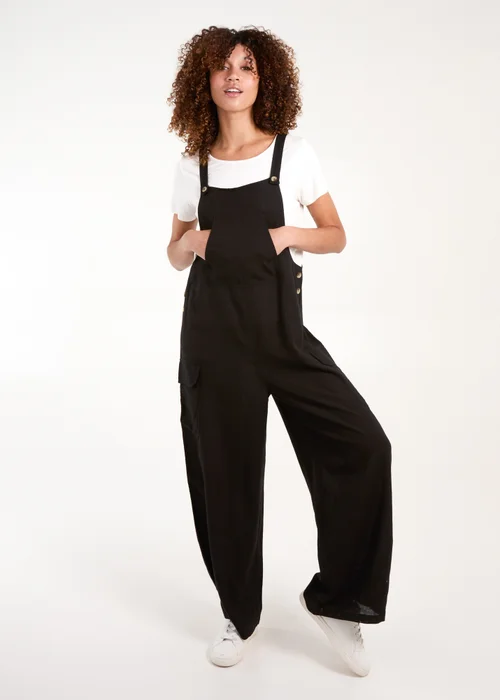 Blue Vanilla Black Dungaree With Buttons - M/L Image 1