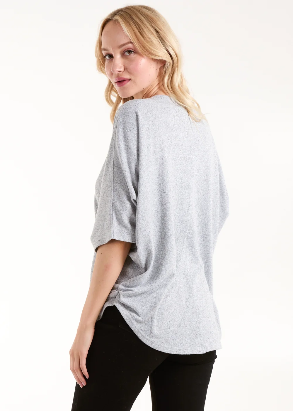 Blue Vanilla Grey Heart Zip Front Top - Small/Medium Image 2