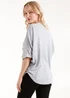 Blue Vanilla Grey Heart Zip Front Top - Small/Medium Image 2