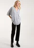 Blue Vanilla Grey Heart Zip Front Top - Small/Medium Image 4