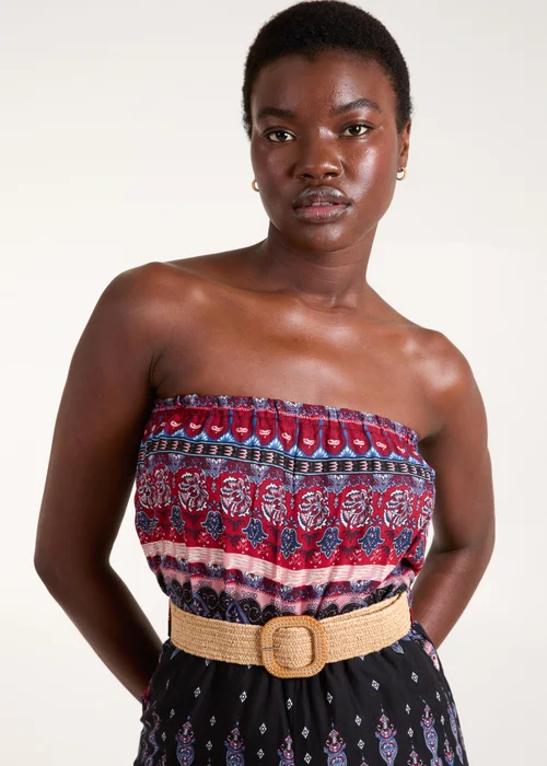 Blue Vanilla Black Belted Bandeau Jumpsuit - Size 10 Image 3