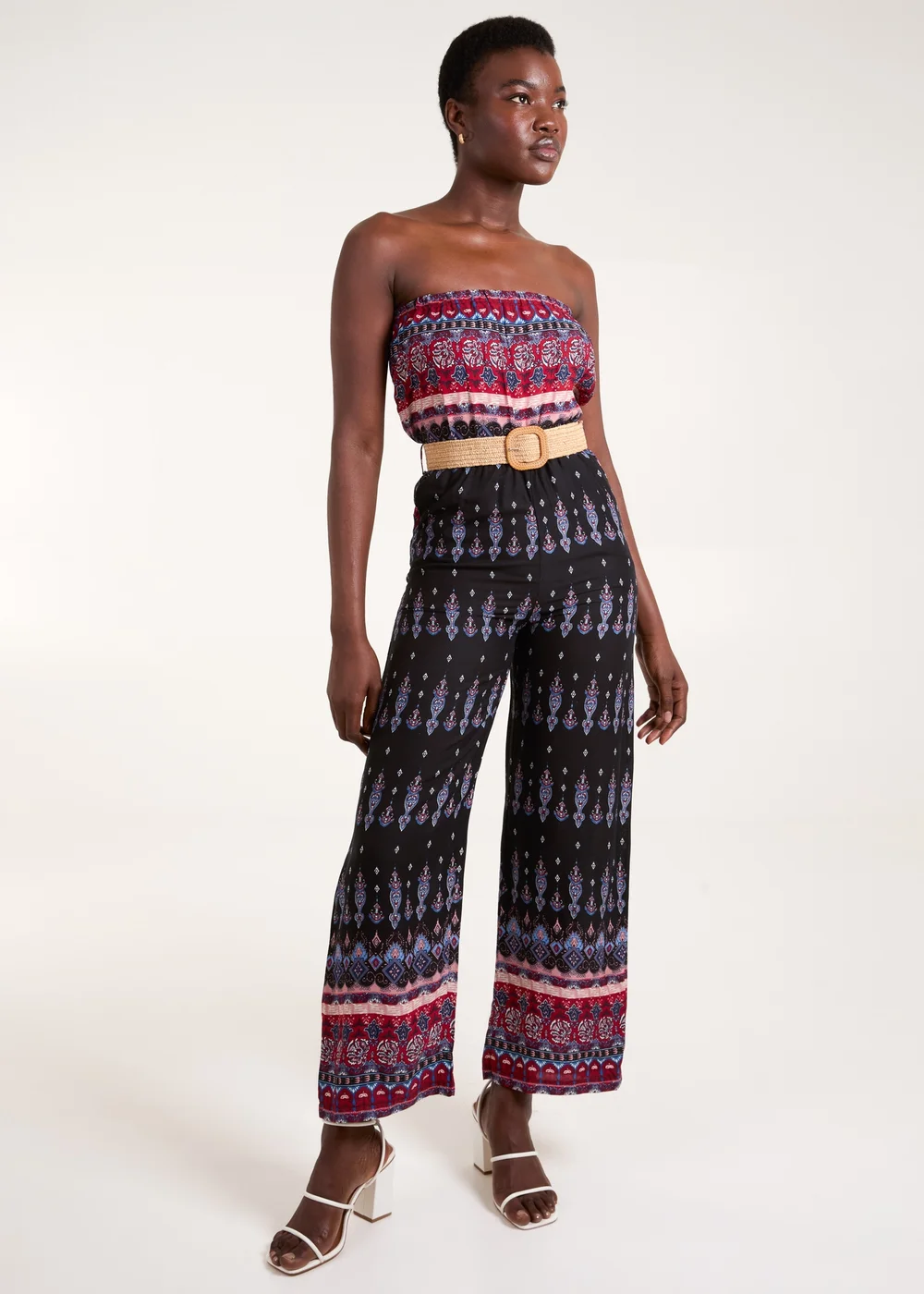 Blue Vanilla Black Belted Bandeau Jumpsuit - Size 10 Image 1