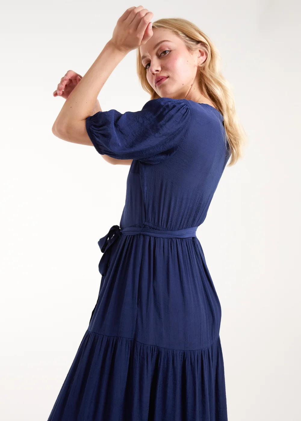 Blue Vanilla Navy Button Through Tie Maxi Dress - 18 Image 5