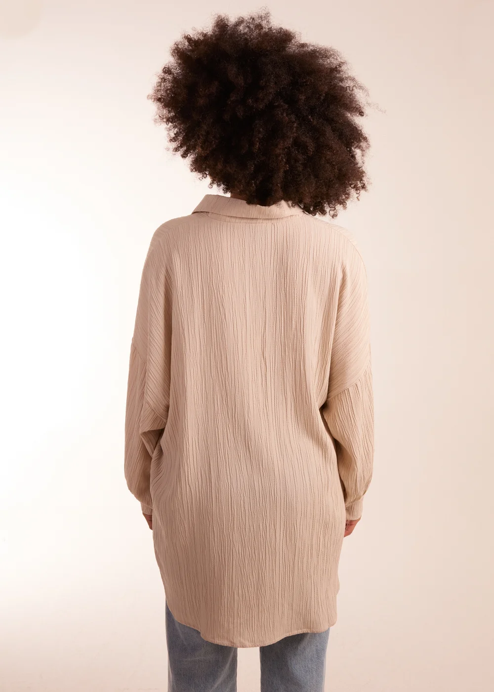 Blue Vanilla Stone Crinkle Oversized Shirt - One Size Image 2