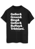 Friends Last Names Black Boyfriend Fit T-Shirt - Large Image 1